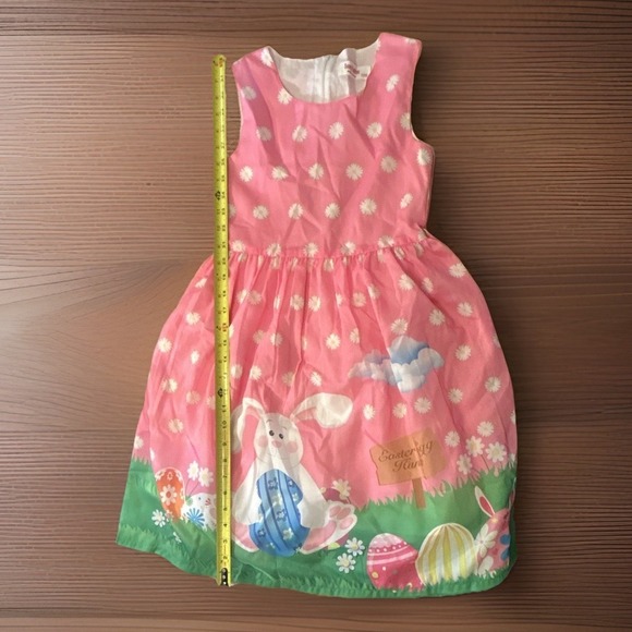 Sunny Fashion Other - Sunny Fashion Girls Easter Dress M Pink Daisy Bunny Egg Hunt No Belt Worn Once